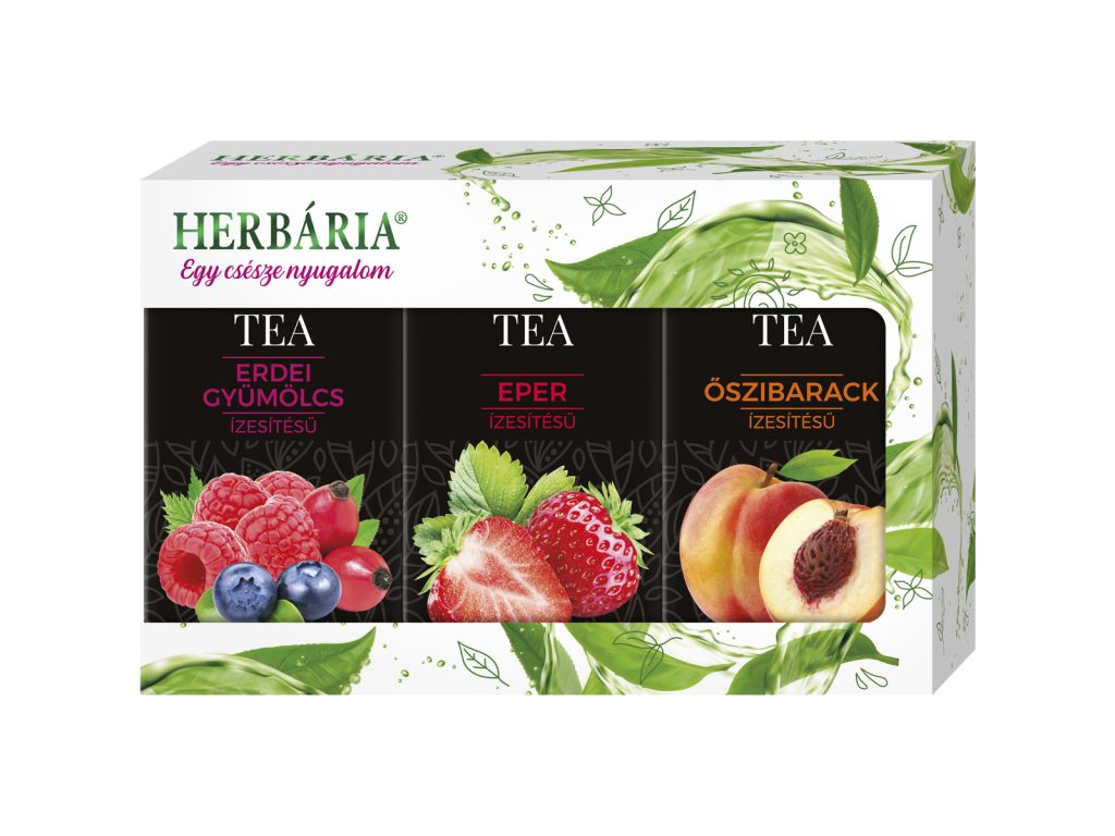 HERBÁRIA TRIOPACK - ERDEI GYÜMÖLCS, ŐSZIBARACK ÉS EPER ÍZESÍTÉSŰ FEKETE TEA FILTERES 3X20DB