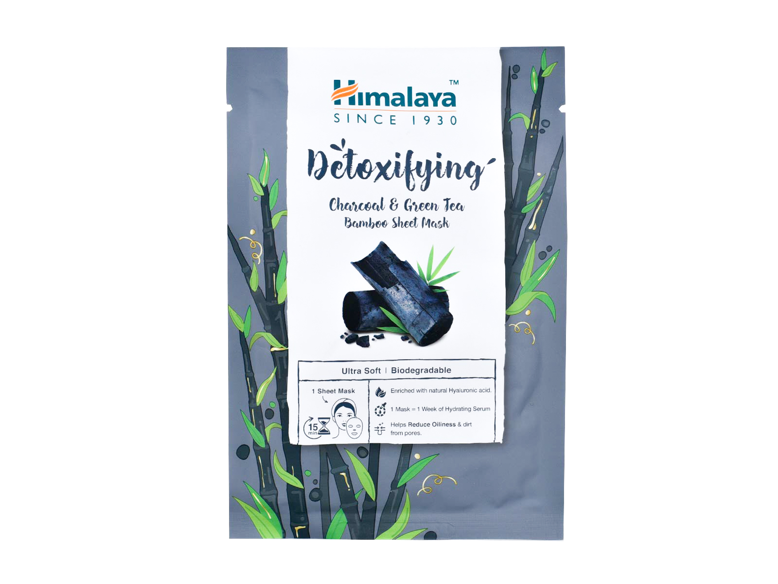 HIMALAYA MÉREGTELENÍTŐ TEXTILMASZK AKTÍV SZÉNNEL ÉS ZÖLD TEÁVAL 1DB