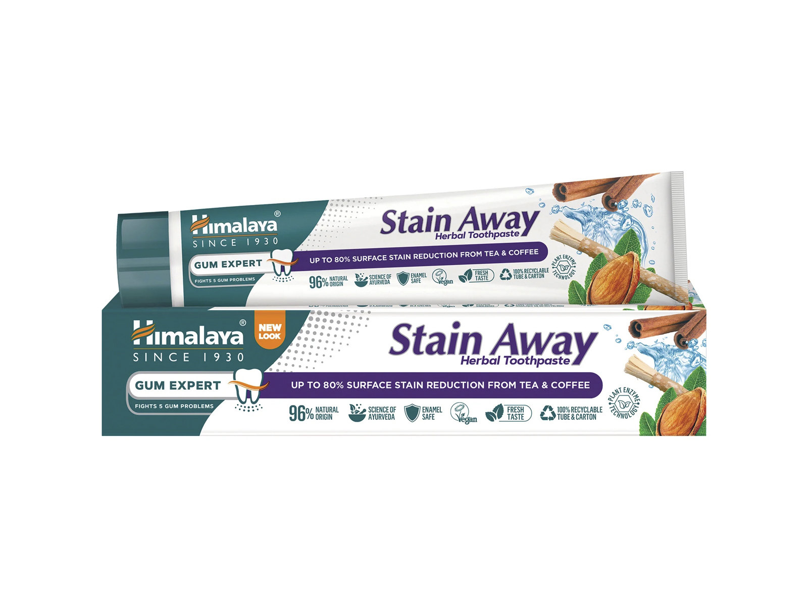 HIMALAYA STAIN-AWAY GYÓGYNÖVÉNYES FOLTELTÁVOLÍTÓ FEHÉRÍTŐ FOGKRÉM 75ML