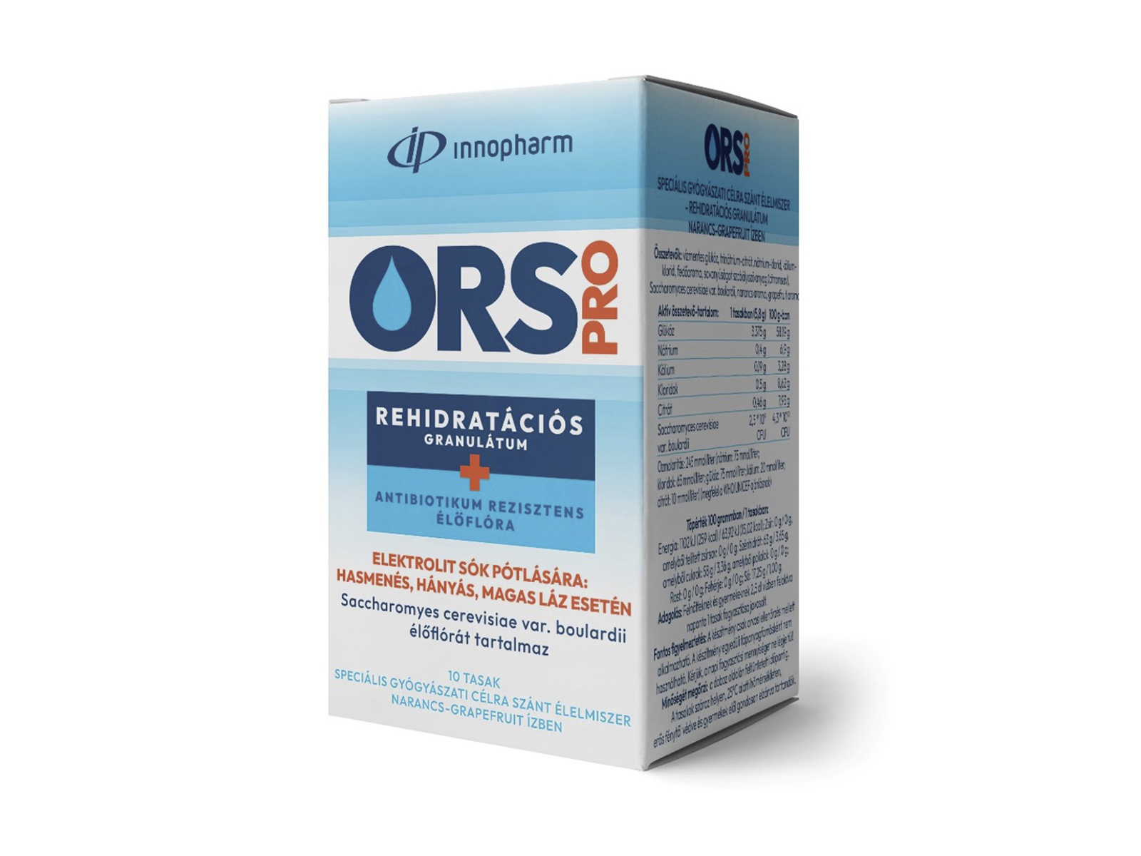 INNOPHARM ORS PRO ÉLŐFLÓRÁS REHIDRATÁCIÓS GRANULÁTUM NARANCS-GRAPEFRUIT ÍZŰ 10DB