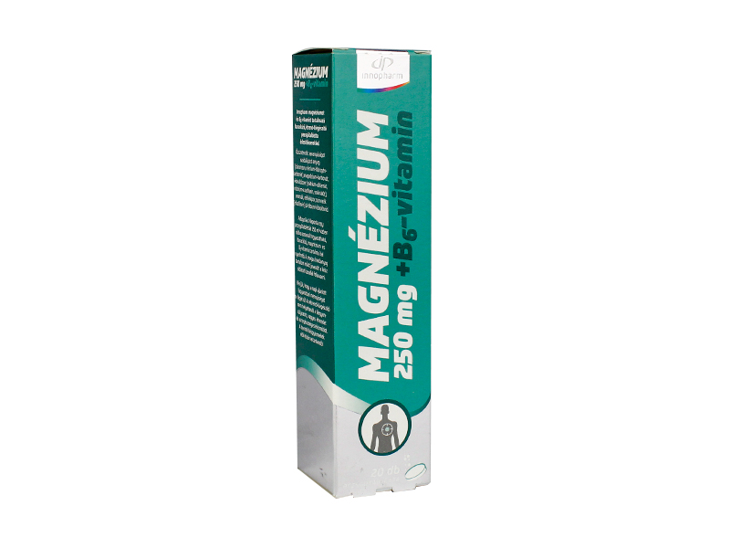 INNOPHARM PEZSGŐTABLETTA MAGNESIUM 250MG+B6 VITAMIN 20DB