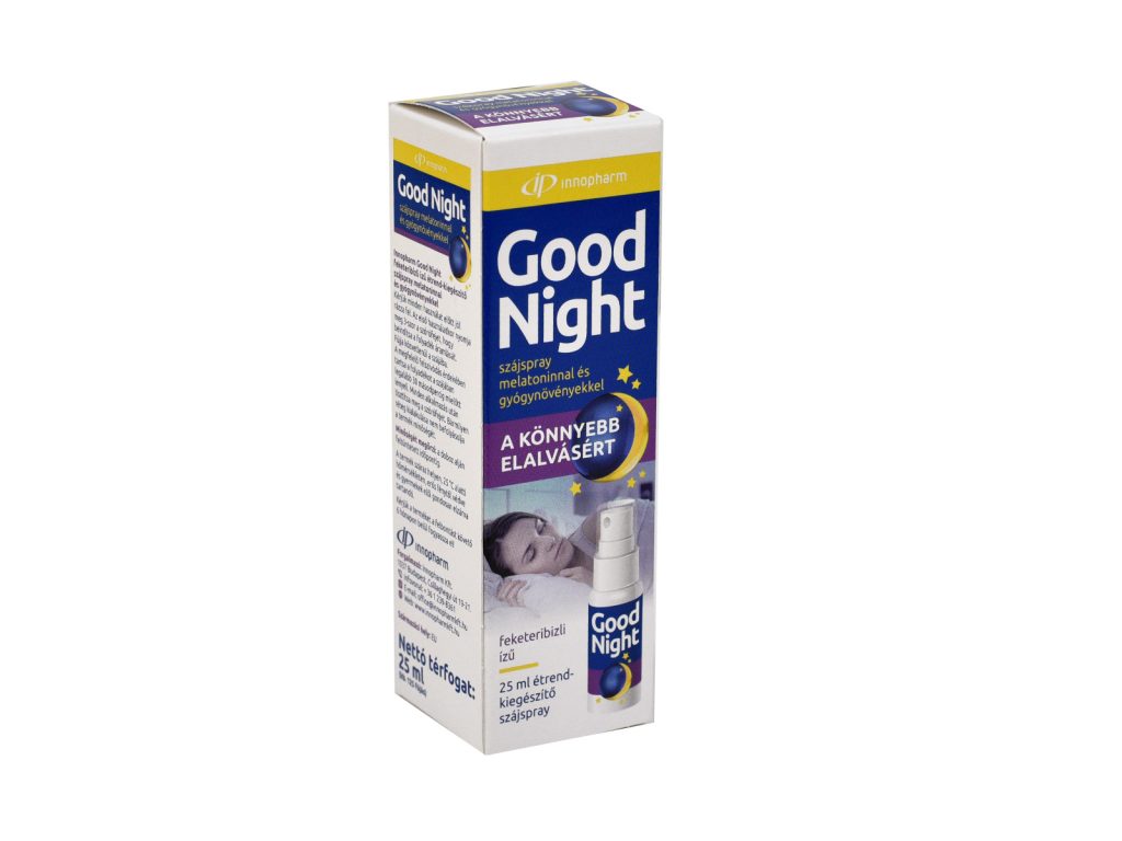 INNOPHARMA GOOD NIGHT SZÁJSPRAY MELATONINNAL ÉS GYÓGYNÖVÉNYEKKEL 25ML