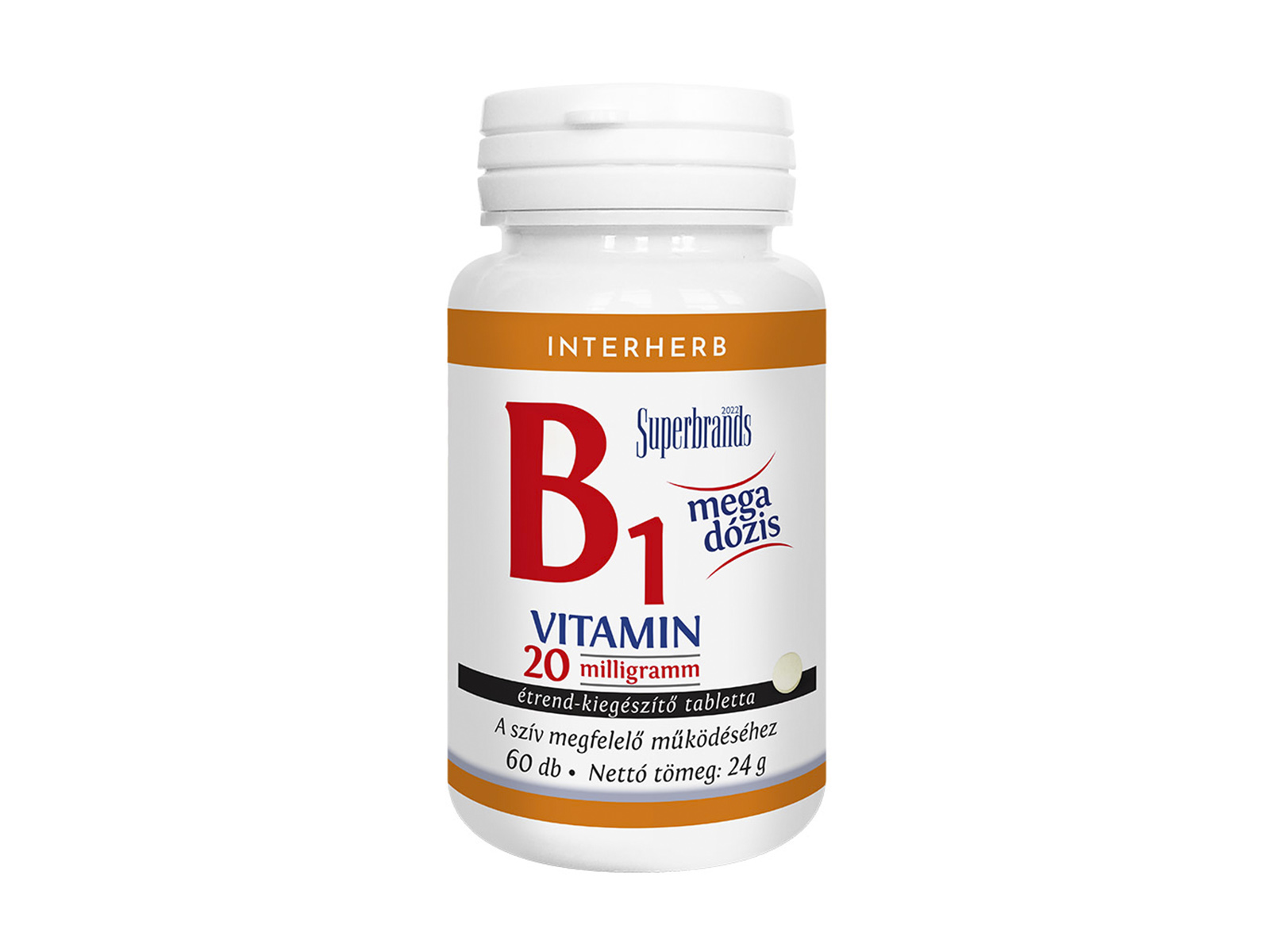 INTERHERB B1 VITAMIN 20MG TABLETTA 60DB