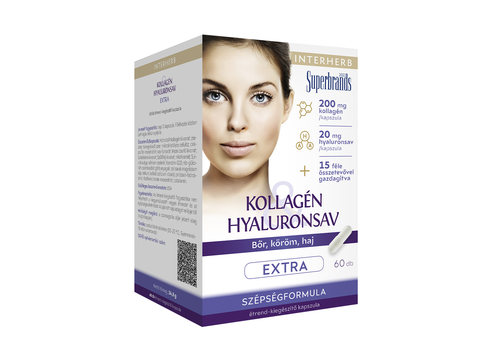 INTERHERB KOLLAGÉN - HYALURONSAV EXTRA SZÉPSÉGFORMULA KAPSZULA 60DB