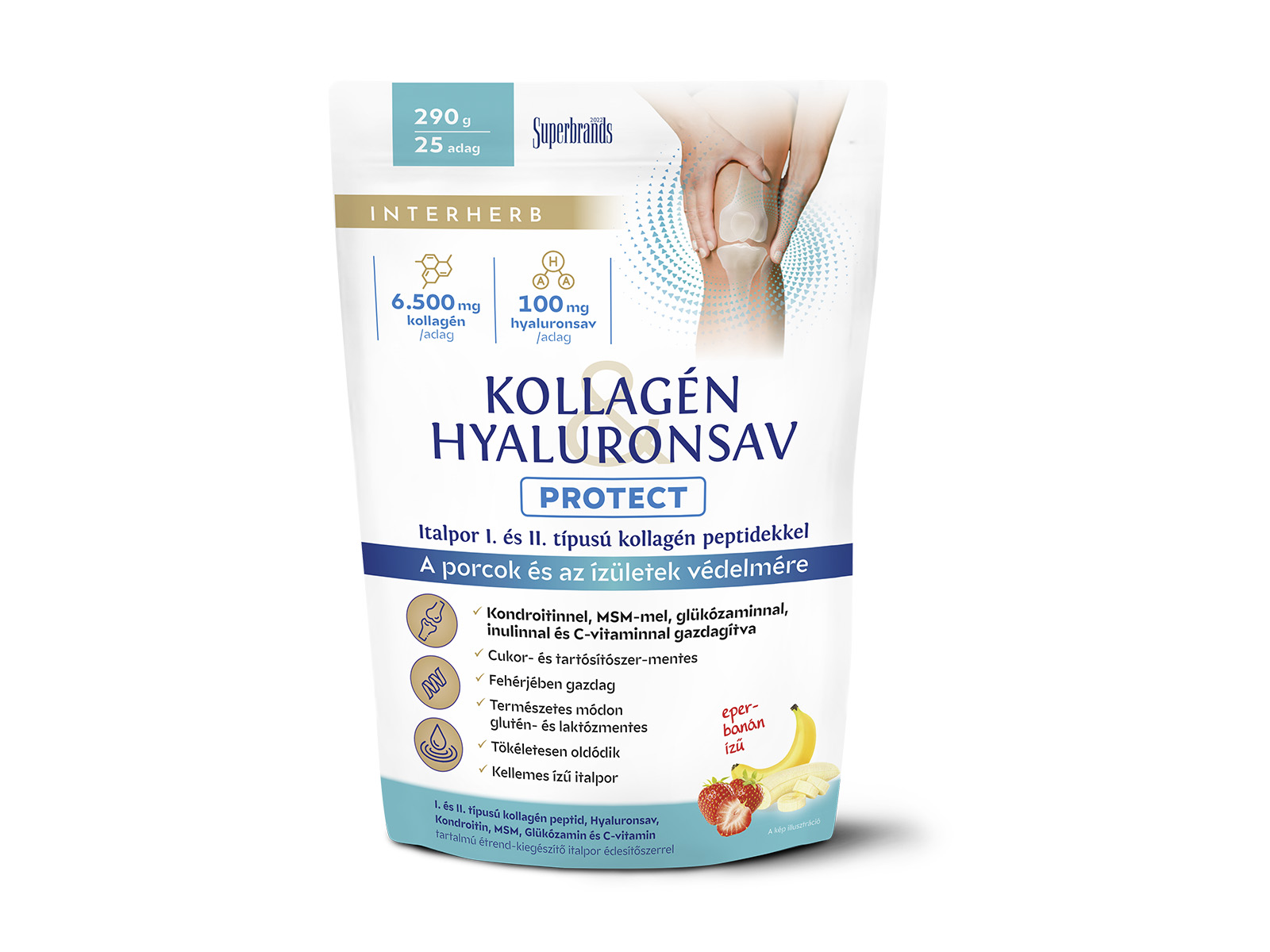INTERHERB KOLLAGÉN&HYALURONSAV PORC-ÍZÜLET ITALPOR PROTECT EPER-BANÁN ÍZŰ 290G