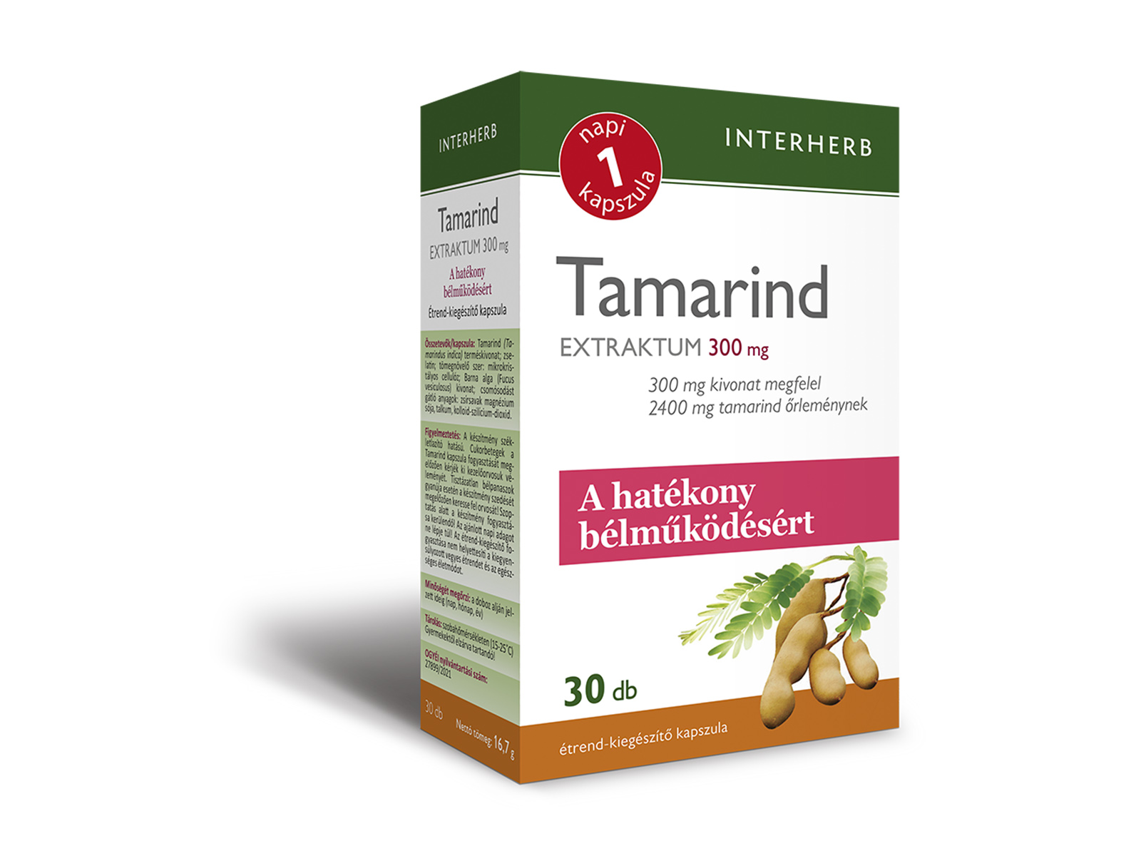 INTERHERB NAPI 1 TAMARIND EXTRAKTUM KAPSZULA 30DB