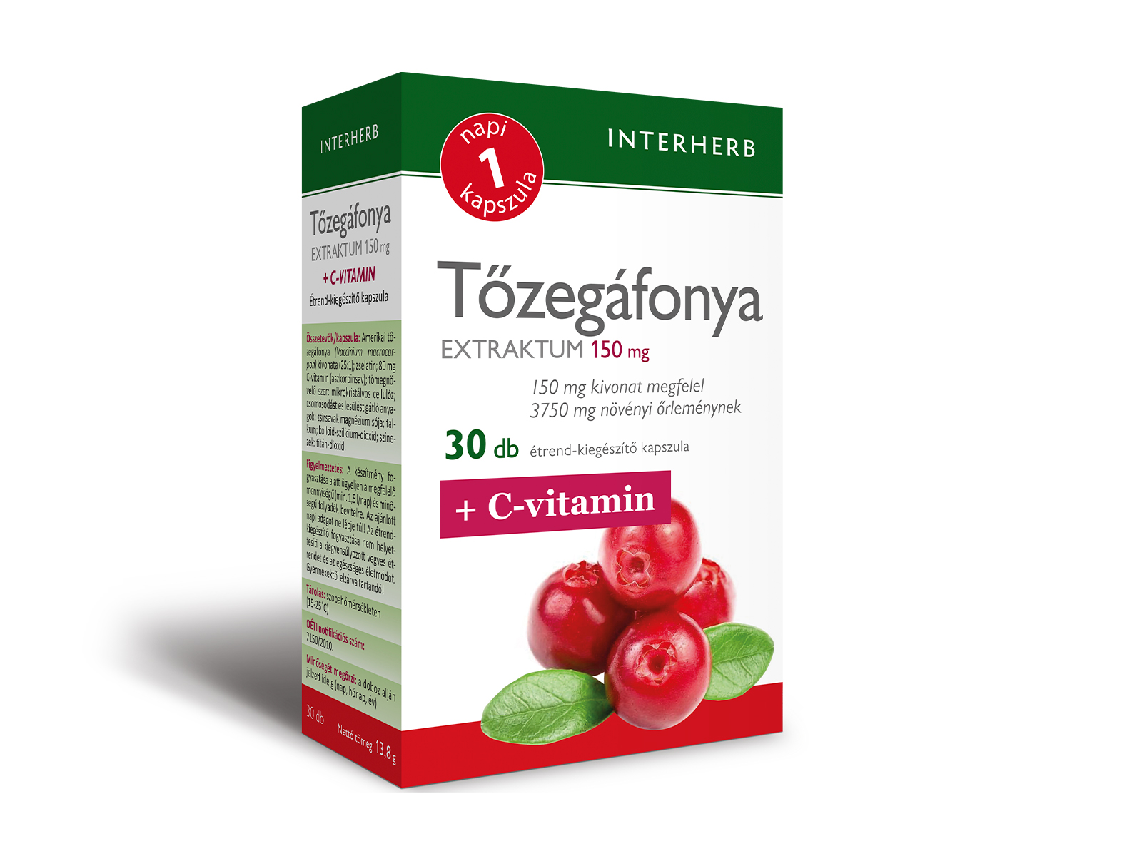 INTERHERB NAPI 1 TŐZEGÁFONYA EXTRAKTUM KAPSZULA 30DB