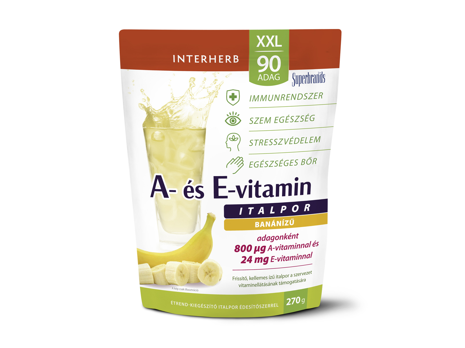 INTERHERB XXL A + E-VITAMIN BANÁNÍZŰ ITALPOR 90 ADAG 270G