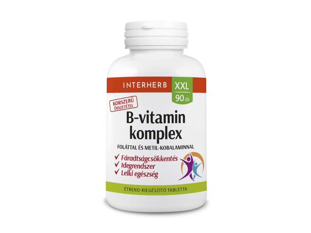 INTERHERB XXL B-VITAMIN KOMPLEX TABLETTA FOLÁTTAL ÉS METIL-KOBALAMINNAL 90DB