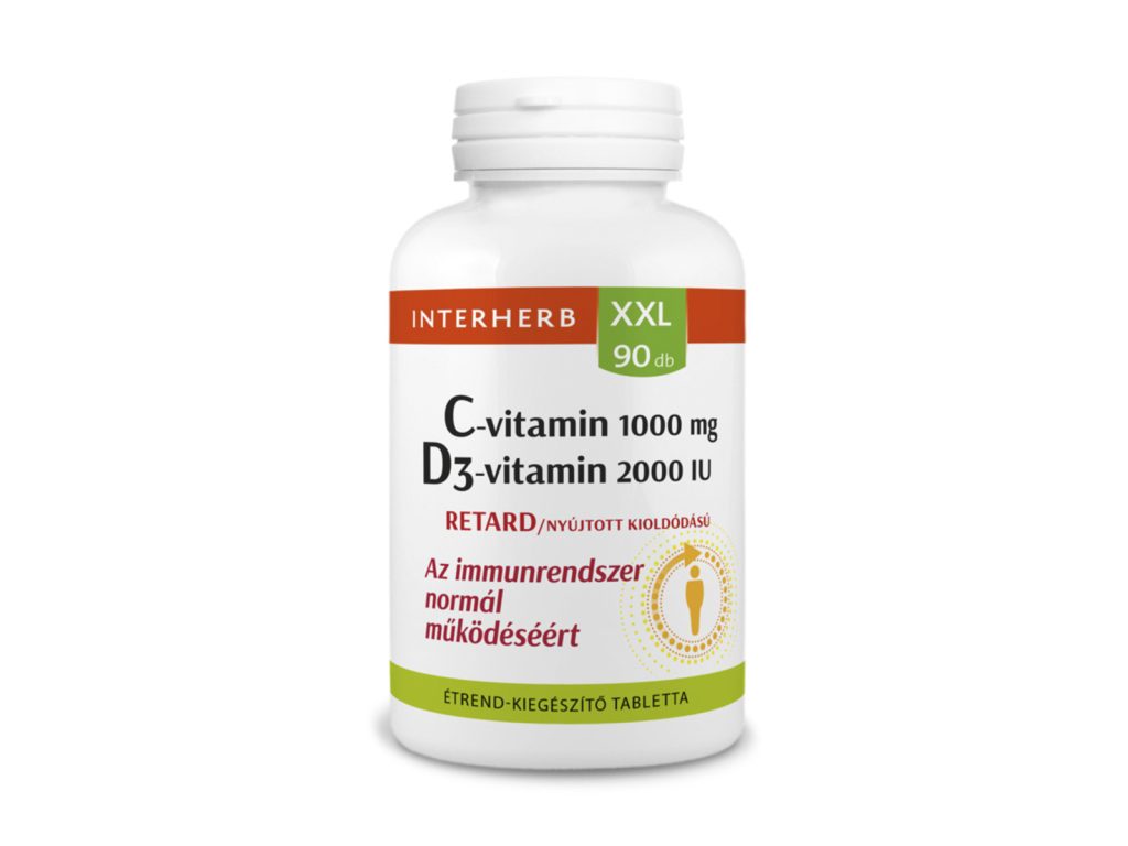INTERHERB XXL C-VITAMIN 1000MG+D3 VITAMIN 2000 IU 90DB