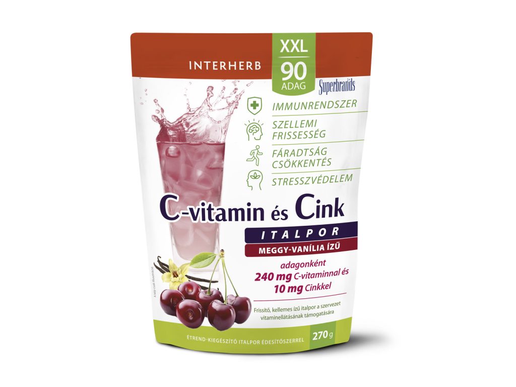 INTERHERB XXL C-VITAMIN + CINK MEGGY-VANÍLIA ÍZŰ ITALPOR 90 ADAG 270G