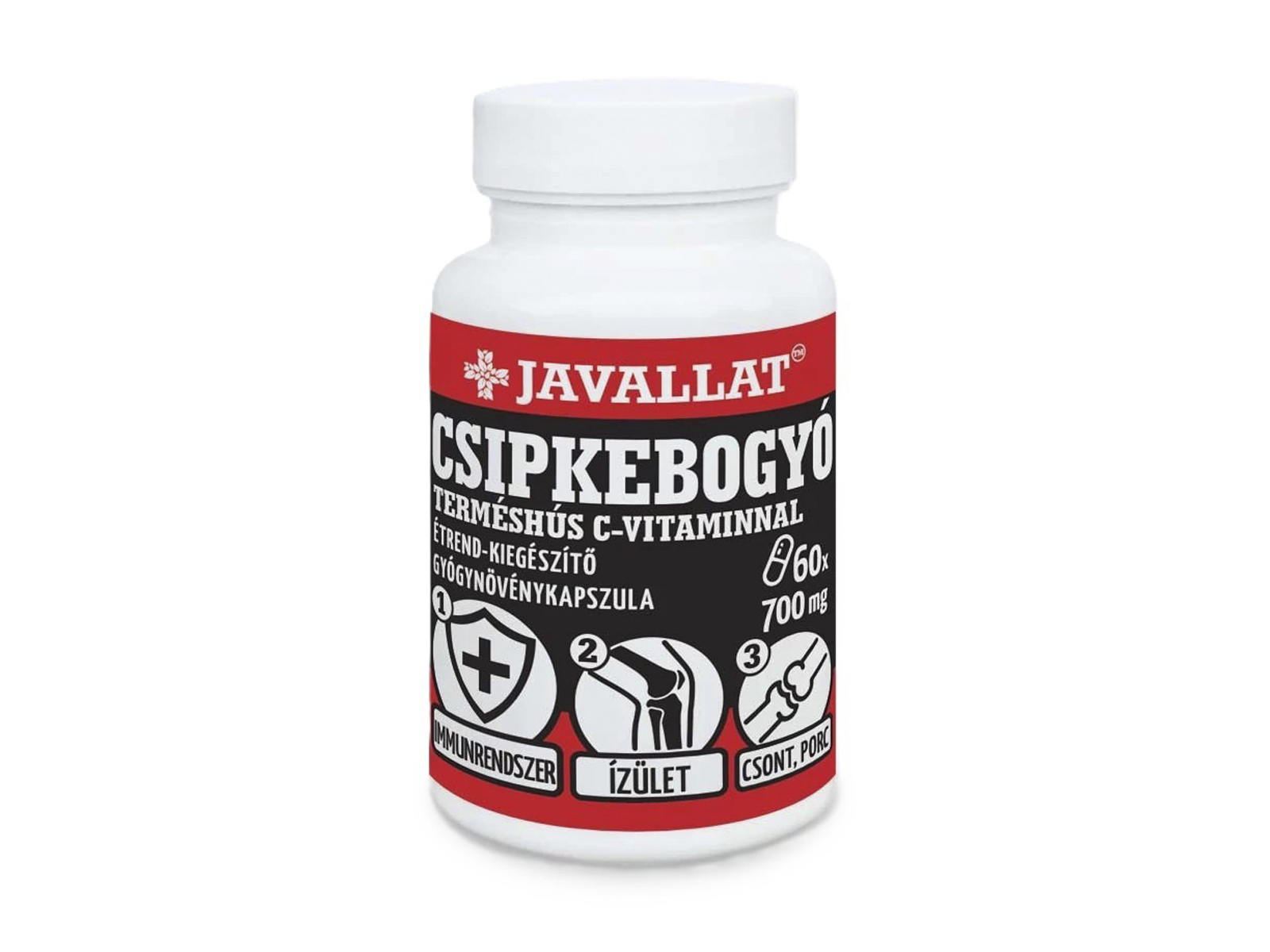 JAVALLAT CSIPKEBOGYÓ TERMÉSHÚS C-VITAMINNAL ÉTREND-KIEGÉSZÍTŐ GYÓGYNÖVÉNYKAPSZULA 60DB