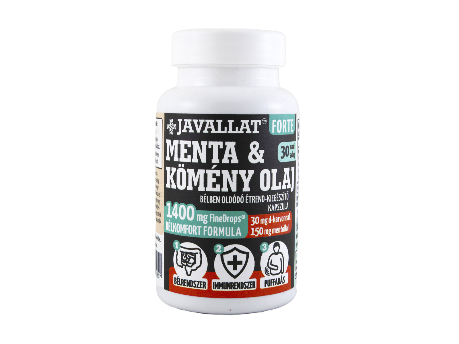 JAVALLAT FORTE MENTA-KÖMÉNY OLAJ ÉTREND-KIEGÉSZÍTŐ KAPSZULA 60DB