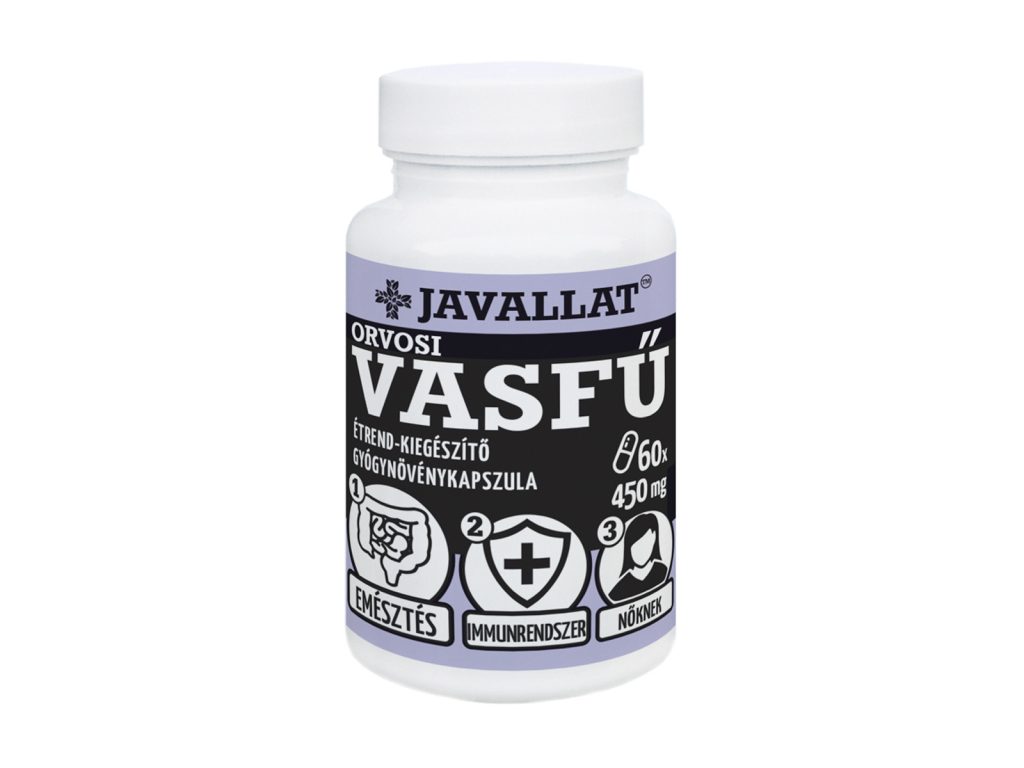 JAVALLAT ORVOSI VASFŰ ÉTREND-KIEGÉSZÍTŐ GYÓGYNÖVÉNYKAPSZULA 60DB