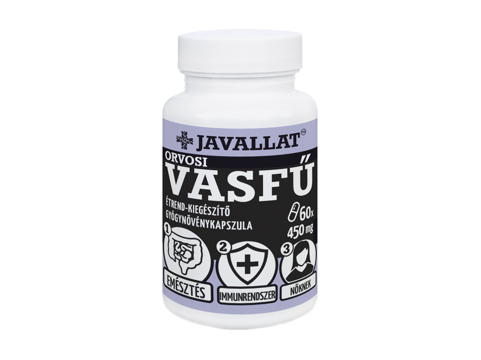 JAVALLAT ORVOSI VASFŰ ÉTREND-KIEGÉSZÍTŐ GYÓGYNÖVÉNYKAPSZULA 60DB