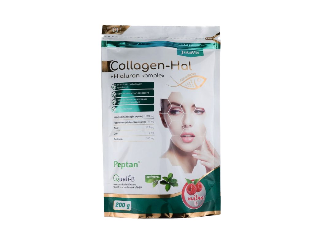 JUTAVIT COLLAGEN-HAL+HIALURON KOMPLEX MÁLNA ÍZŰ 200G