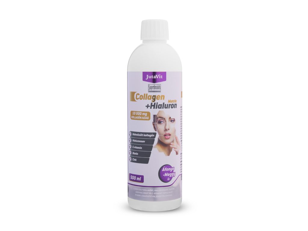 JUTAVIT COLLAGEN+HIALURON MATRIX ÁFONYA-MEGGY ÉTREND-KIEGÉSZÍTŐ ITAL 500ML