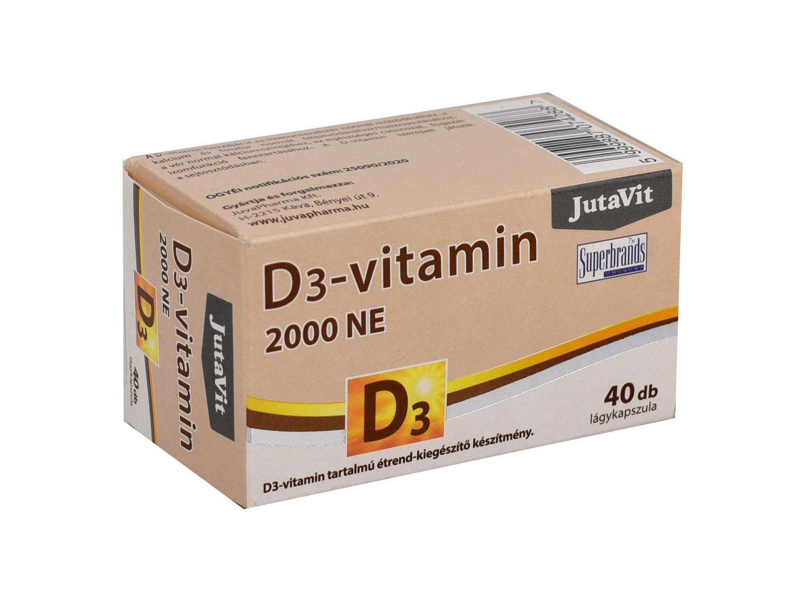 JUTAVIT D3-VITAMIN 2000NE LÁGYKAPSZULA  40DB