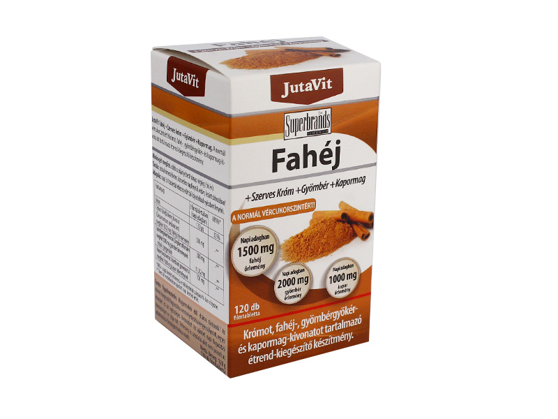 JUTAVIT FAHÉJ SZERVES KRÓM+GYÖMBÉR+KAPORMAG 120DB