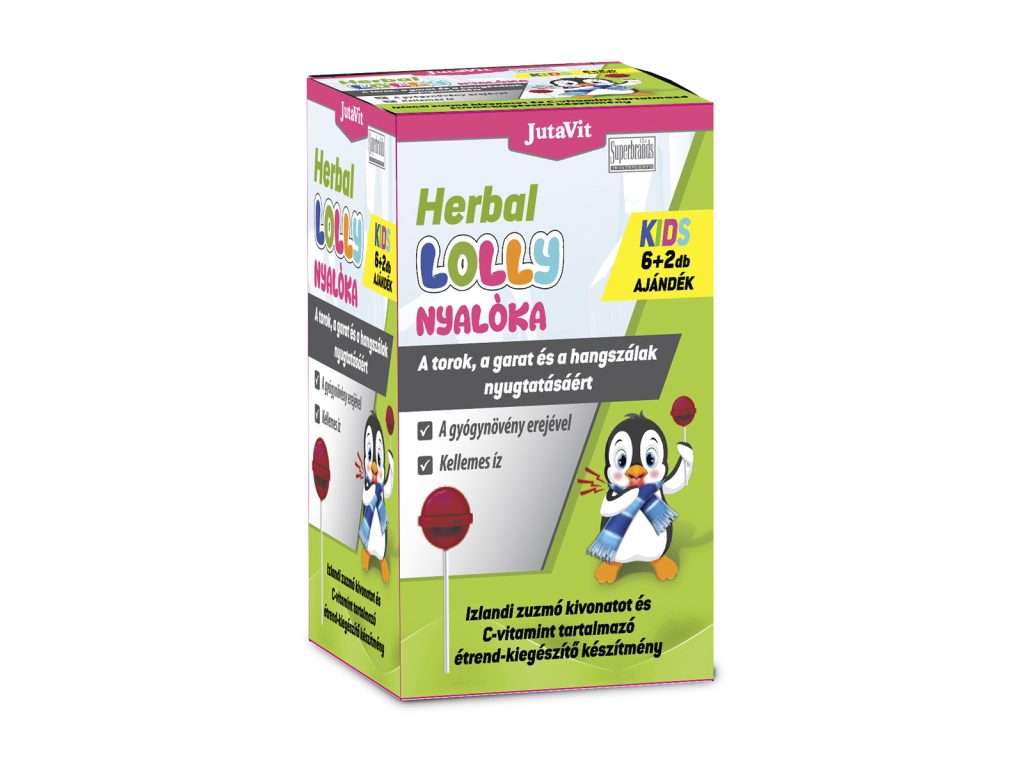 JUTAVIT HERBAL LOLLY TOROK NYALÓKA KIDS 6+2DB