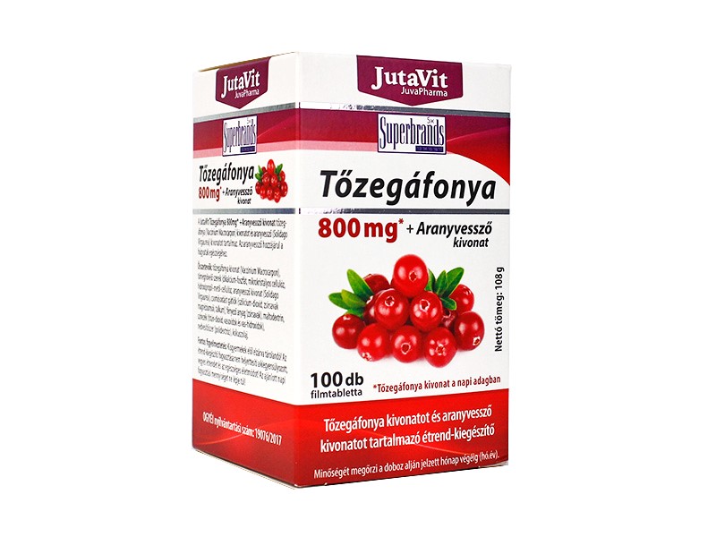 JUTAVIT TŐZEGÁFONYA+ARANYVESSZŐ KIVONAT TABLETTA 100DB