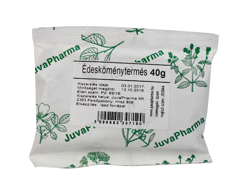 JUVAPHARMA TEA ÉDESKÖMÉNYTERMÉS SZÁLAS 40G