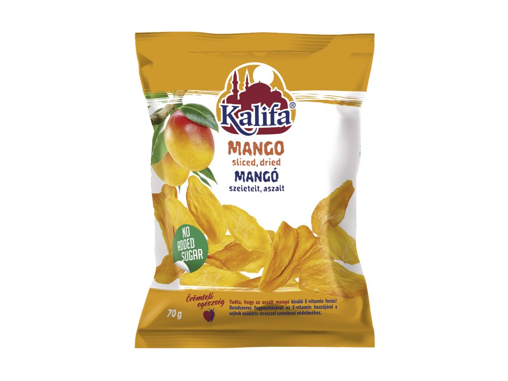 KALIFA MANGÓ ASZALT, SZELETELT HOZZÁADOTT CUKOR NÉLKÜL 70G