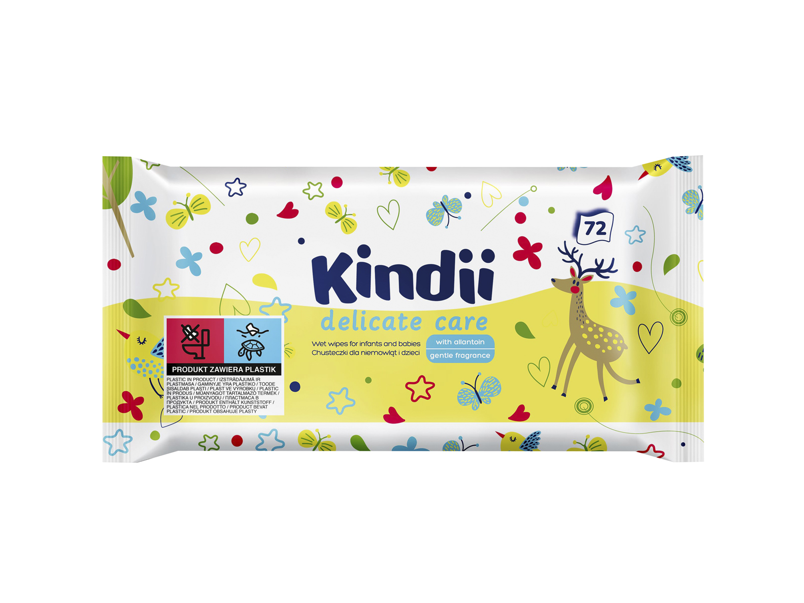 KINDII DELICATE CARE NEDVES BABA TÖRLŐKENDŐ 72DB