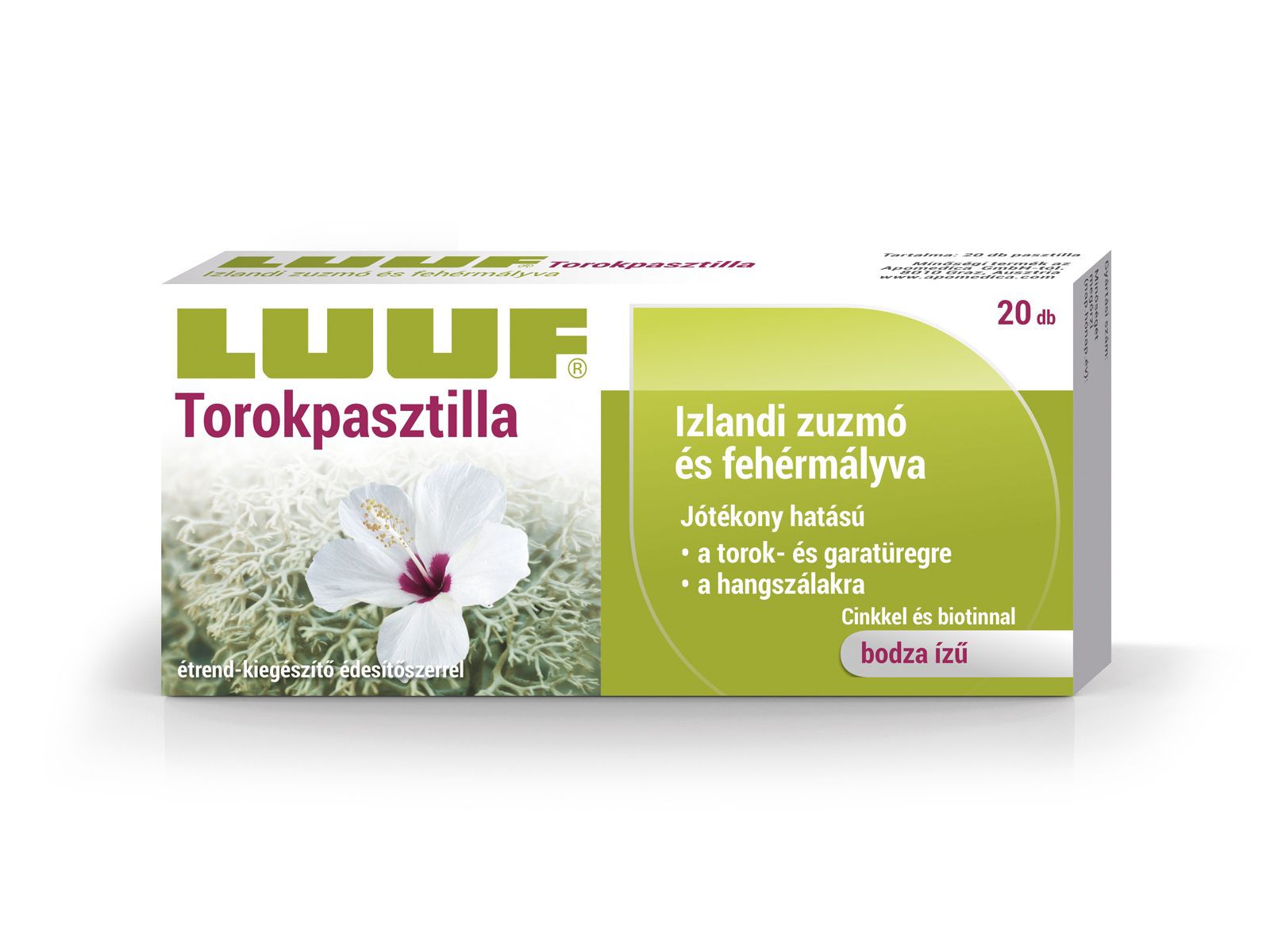LUUF TOROKPASZTILLA IZLANDI ZUZMÓVAL ÉS FEHÉRMÁLYVÁVAL 20DB