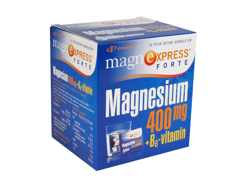 INNOPHARM MAGNEXPRESS FORTE 400MG+B6-VITAMIN GRANULÁTUM 20DB