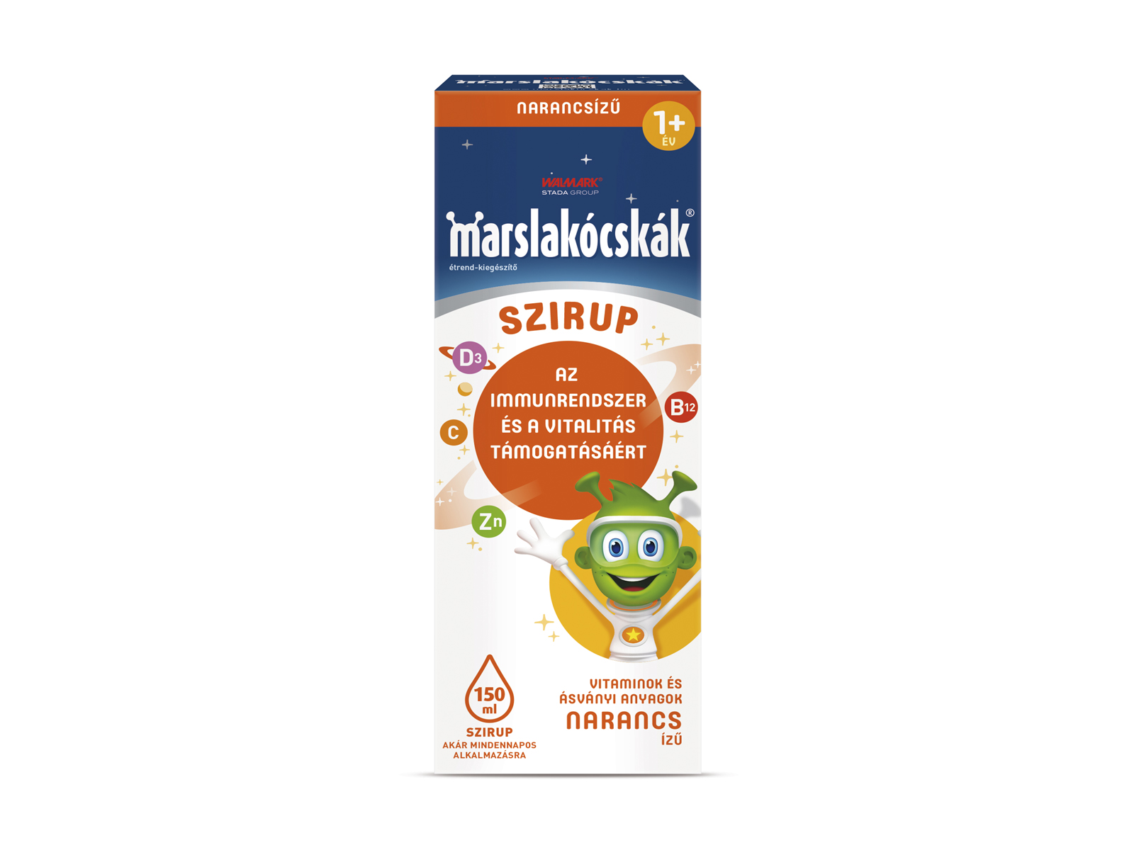 MARSLAKÓCSKÁK VITAMINT, ÁSVÁNYI ANYAGOKAT TARTALMAZÓ NARANCS ÍZŰ SZIRUP 150ML