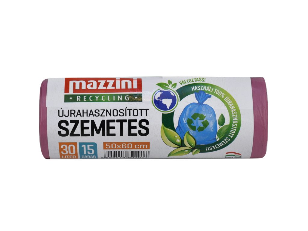 MAZZINI ÚJRAHASZNOSÍTOTT SZEMETES 30L 15DB