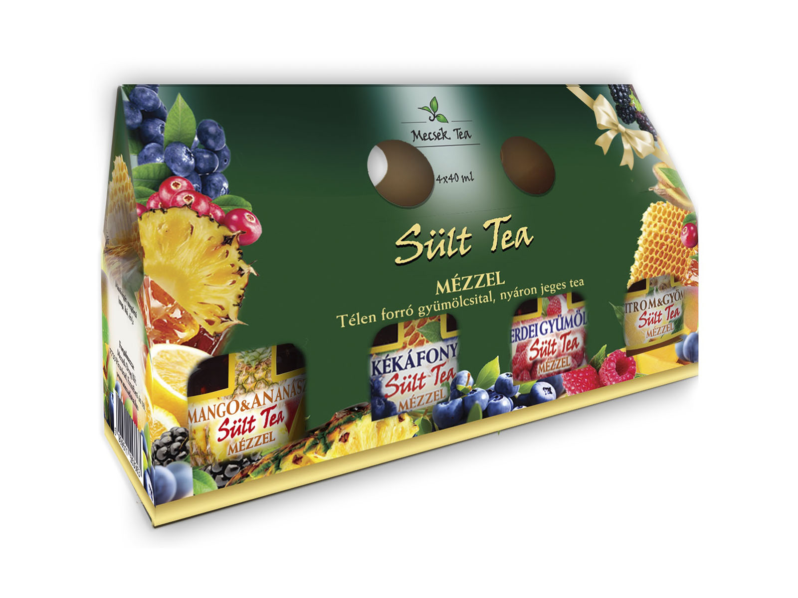 MECSEK TEA SÜLT TEA MÉZZEL ZÖLD DÍSZDOBOZBAN 4DB
