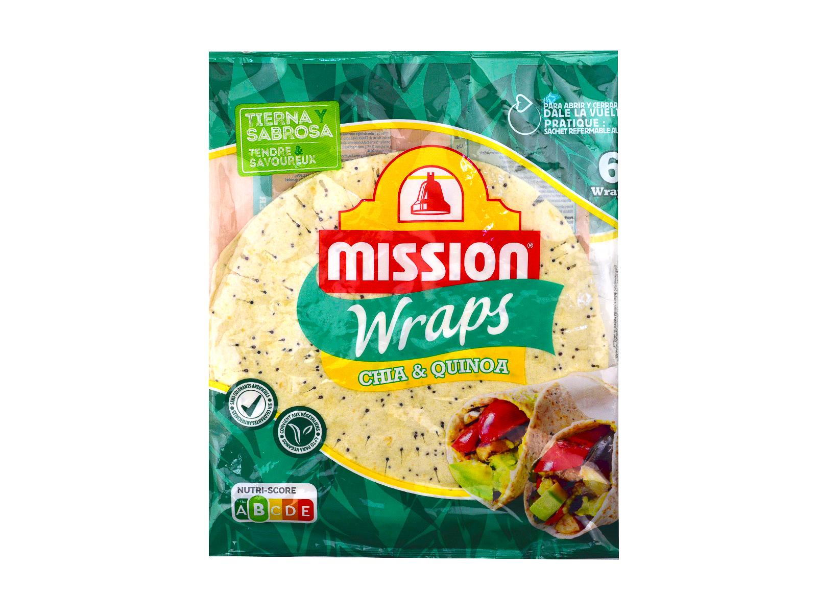 MISSION CHIA-QUINOA TORTILLA WRAP 370G