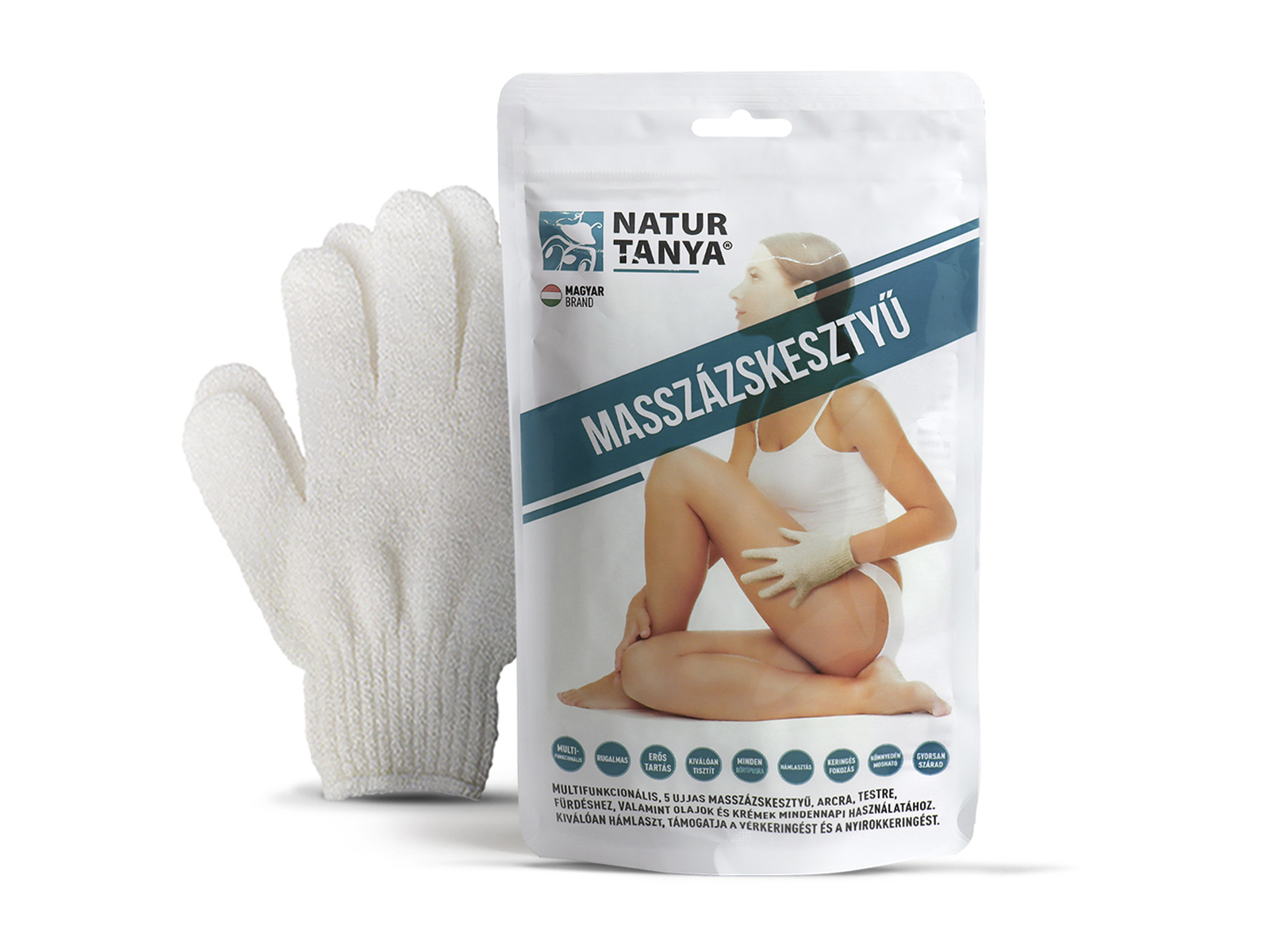 NATUR TANYA 5 UJJAS MASSZÁZSKESZTYŰ ARCRA, TESTRE 2DB