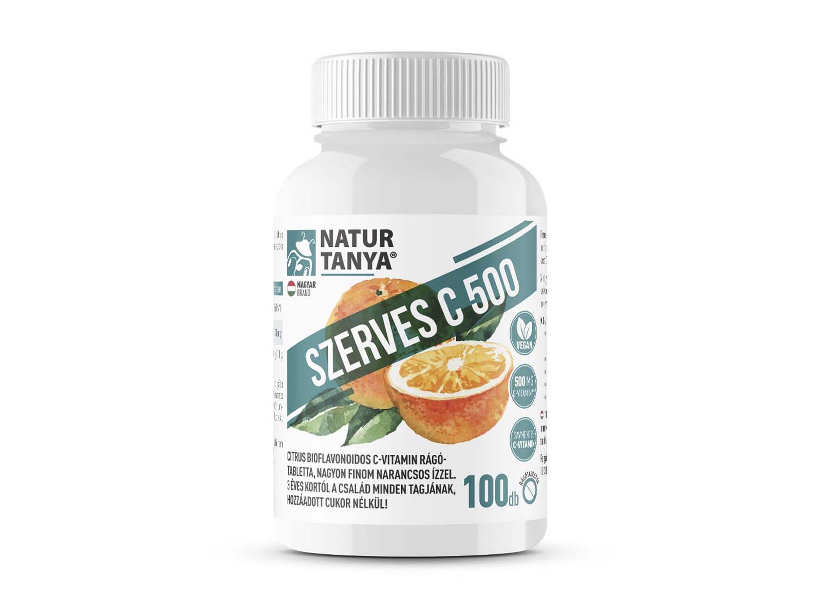 NATUR TANYA SZERVES C-VITAMIN 500MG RÁGÓTABLETTA NARANCS ÍZŰ 100DB