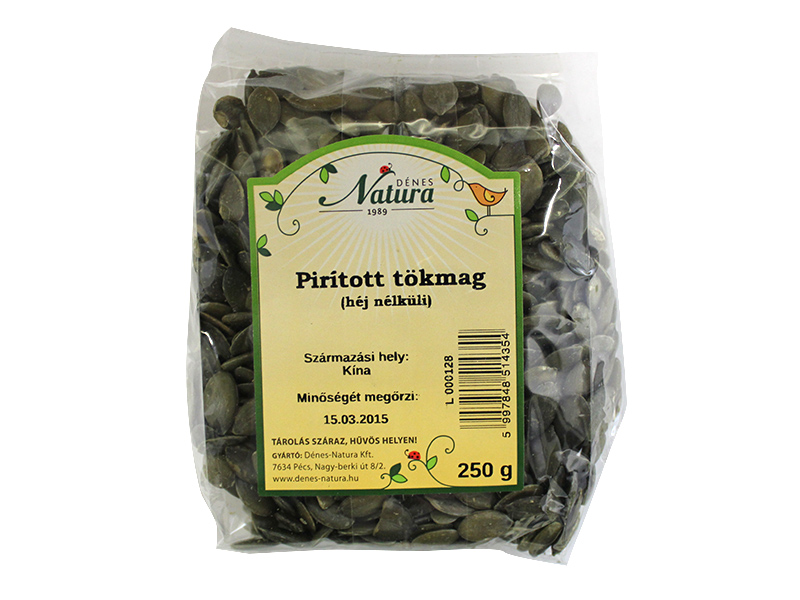 DÉNES NATURA PIRÍTOTT TÖKMAG HÉJNÉLKÜLI 250G