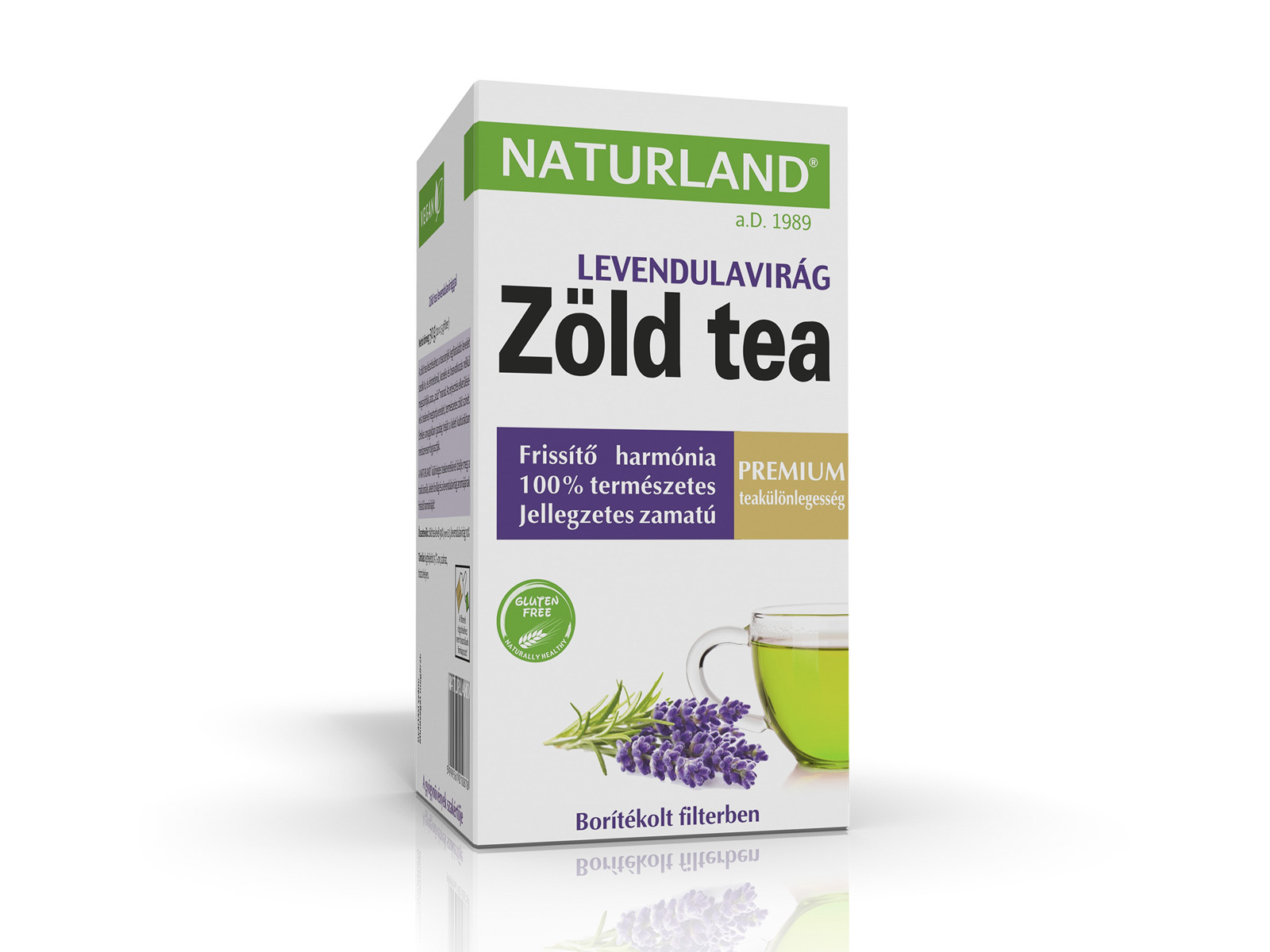 NATURLAND PRÉMIUM ZÖLD TEA LEVENDULAVIRÁGGAL 20DB
