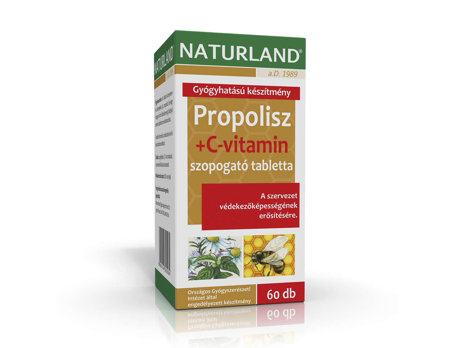 NATURLAND PROPOLISZ+C-VITAMIN TABLETTA 60DB