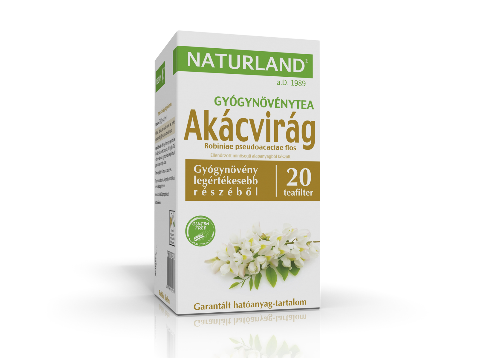 NATURLAND TEA FEHÉR AKÁCVIRÁG FILTERES 20DB