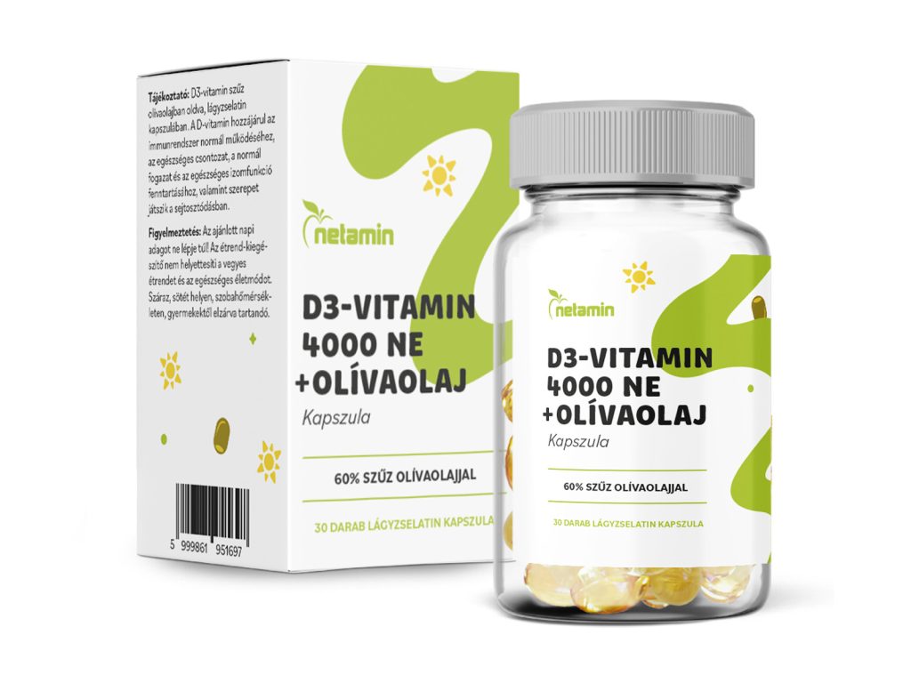NETAMIN D3-VITAMIN 4000NE + OLÍVAOLAJ KAPSZULA 30DB