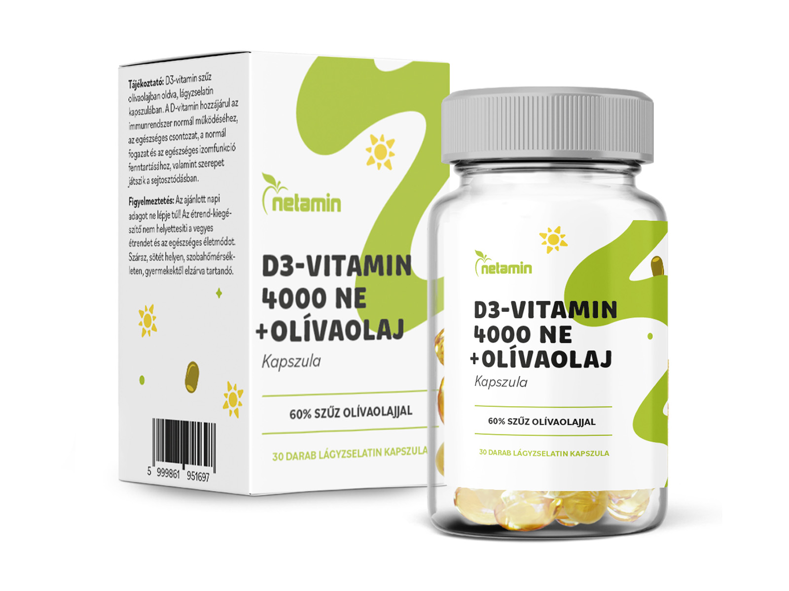 NETAMIN D3-VITAMIN 4000NE + OLÍVAOLAJ KAPSZULA 30DB