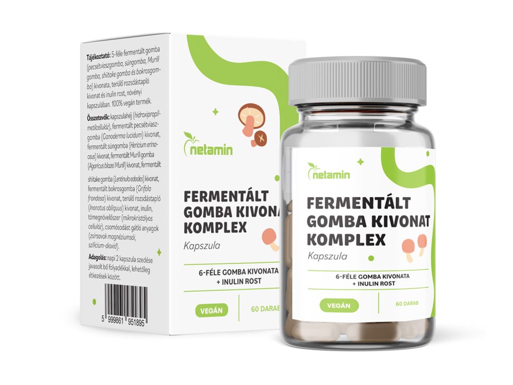 NETAMIN FERMENTÁLT GOMBA KIVONAT KOMPLEX KAPSZULA 60DB