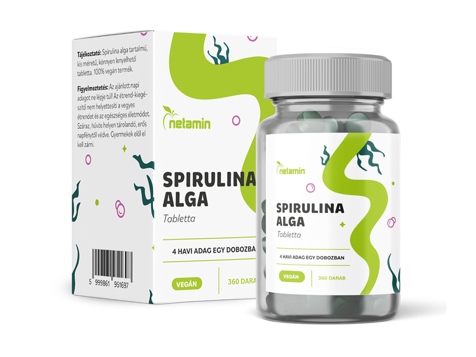 NETAMIN SPIRULINA ALGA TABLETTA 360DB