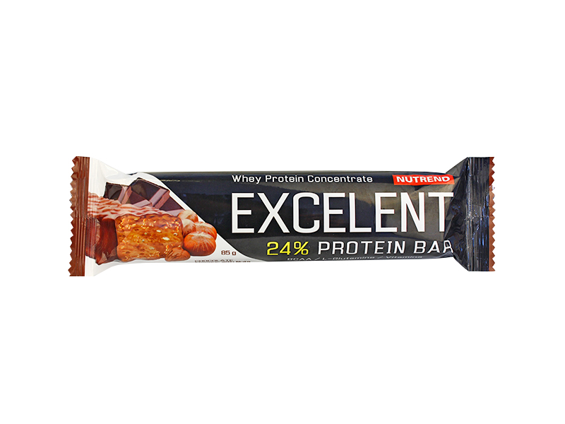 NUTREND EXCELENT FEHÉRJESZELET CSOKOLÁDÉ MOGYORÓVAL TEJCSOKOLÁDÉVAL 85G