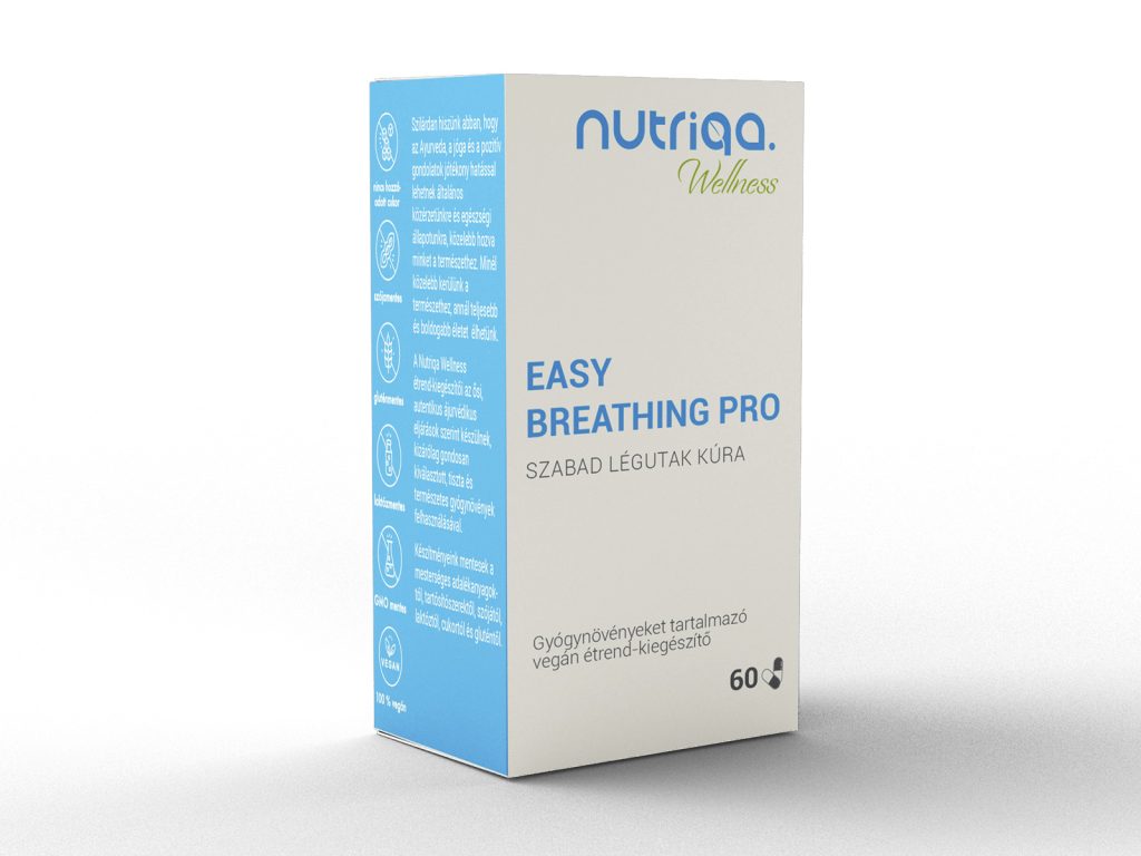 NUTRIQA EASY BREATHING PRO - SZABAD LÉGUTAK KÚRA GYÓGYNÖVÉNYES KAPSZULA 60DB
