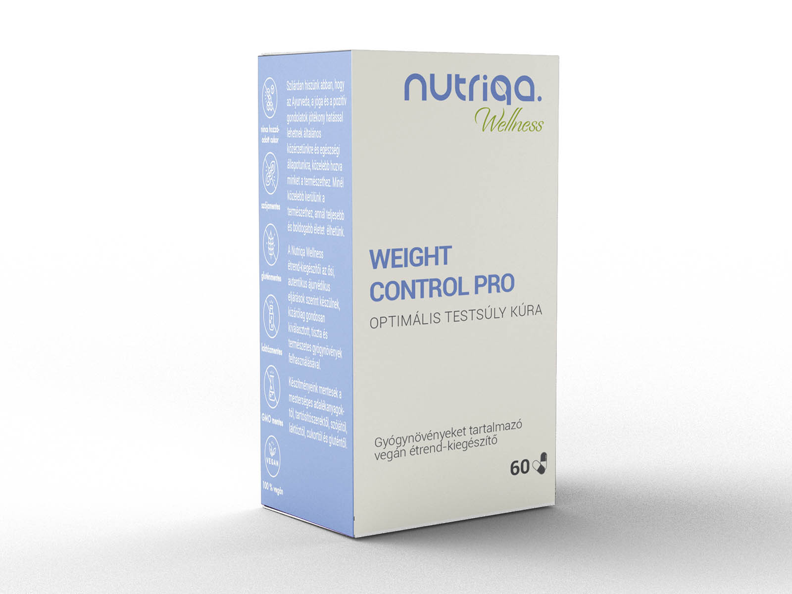 NUTRIQA WEIGHT CONTROL PRO - OPTIMÁLIS TESTSÚLY KÚRA GYÓGYNÖVÉNYES KAPSZULA 60DB