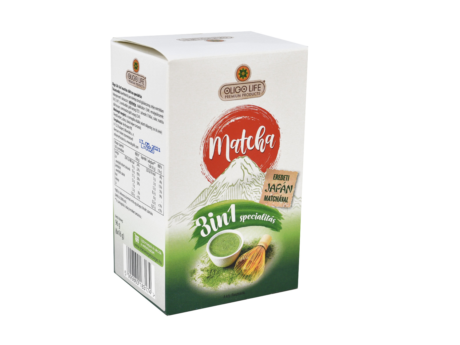 NYÍRFACUKOR OLIGO LIFE MATCHA 3IN1 ZÖLD TEA SPECIALITÁS 6DB