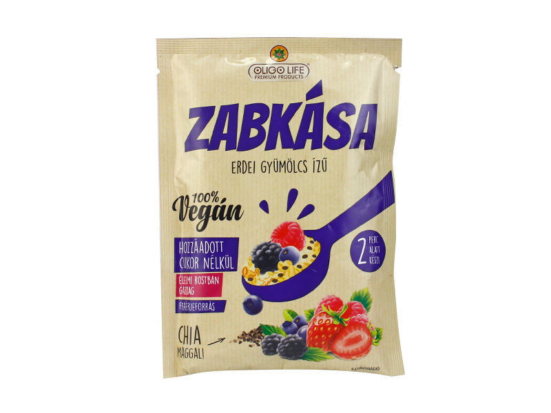 OLIGO LIFE ERDEI GYÜMÖLCS ÍZŰ ZABKÁSA ÉDESÍTŐSZEREKKEL 65G