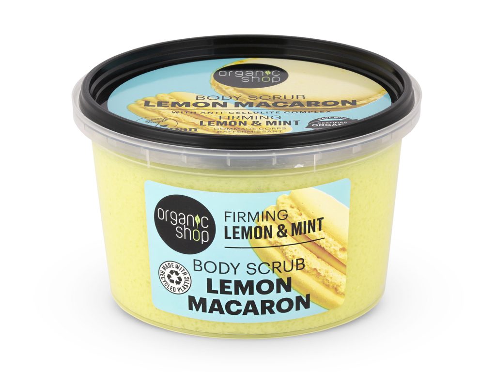 ORGANIC SHOP LEMON MACARON FESZESÍTŐ TESTRADÍR CITROMMAL ÉS MENTÁVAL 250ML